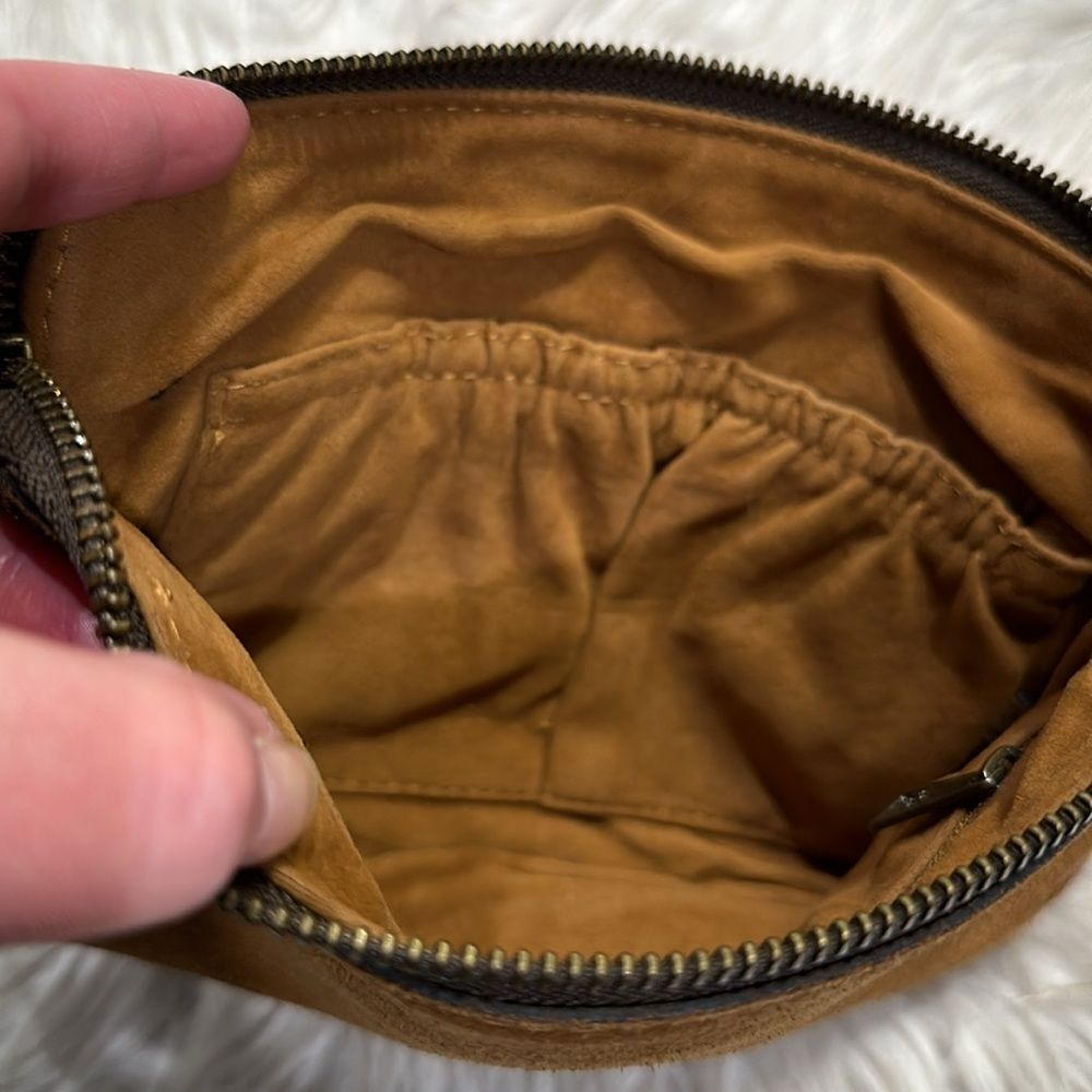 Patricia Nash Tan Suede and Leather Cassini Feather and Studded Wristlet - Picture 11 of 14